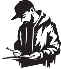 SprayMaster Icon Vector Graffiti Emblem WallWielder Maverick Black Logo Artist