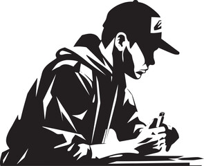 UrbanStencil Vector Graffiti Symbol GrafFit Black Logo Design Icon