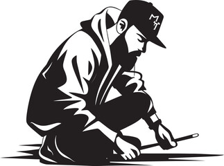 AerosolAce Vector Graffiti Emblem WallWhisperer Black Logo Artist