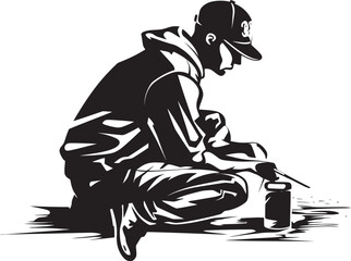 GrafGuardian Emblem Vector Artist Symbol StreetStyle Master Black Logo Graffiti Icon