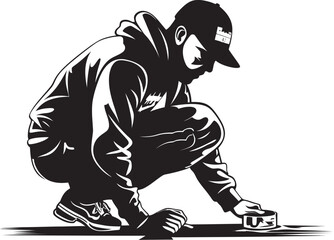 SpraySavant Symbol Vector Urban Art Logo TagTactician Icon Black Logo Artist Design