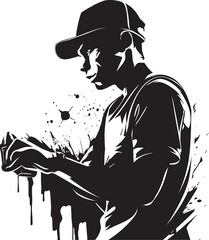 Aerosol Ace Black Logo Design Icon UrbanArt Prodigy Vector Graffiti Icon