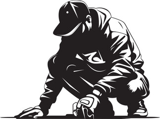 Fototapeta premium TagTactician Genius Vector Graffiti Symbol UrbanExpression Guru Black Logo Design Icon