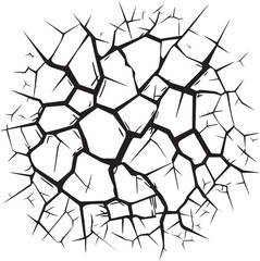 Sketchy Fissures Black Logo Design Icon Doodle Shatter Vector Cracked Lines Emblem