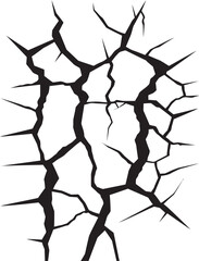 Sketchy Shatter Vector Cracked Lines Emblem Inked Fractures Hand Drawn Logo Design