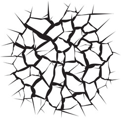 Fototapeta premium Shattered Inklines Black Crack Logo Design Sketchy Rifts Hand Drawn Emblem Symbol