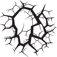 SketchShatter Hand Drawn Crack Symbol CrackDoodle Vector Black Logo Emblem