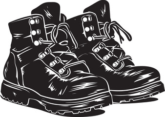 SummitStriders Hiking Boots Vector Emblem TrailBlazers Black Logo Design Icon