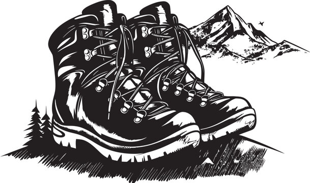 HikeHaven Boots Design Symbol AdventureAfoot Hiking Boots Icon
