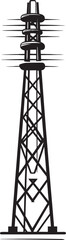 EnergyElevation Iconic Emblem for High Voltage Electric Pole ElectricEnforcer Hand Drawn Symbol for Electric Infrastructure