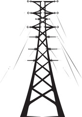 ElectraEagle Iconic Emblem for High Voltage Pole WattWatchman Hand Drawn Symbol for Electric Power Structure