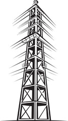 AmpereDefender Black Emblem for High Voltage Pole Defense SurgeSentinel Hand Drawn Symbol for Electric Infrastructure Protection