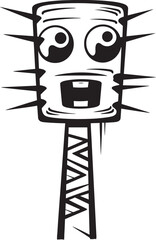 AmpereArmor Hand Drawn Symbol for Electric Infrastructure Protection ElectroShield Vector Black Logo Design for High Voltage Pole Defense