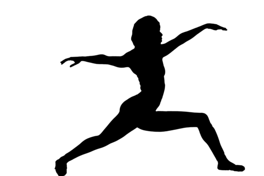 silhouette woman in yoga movements pilates body exercise vector image isolated on transparent white background