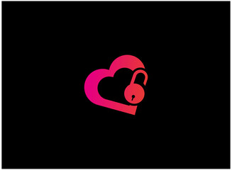 Heart symbol clip logo icon design template. 