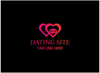 A romantic vector illustration of two intertwined hearts forming a unique shape.
