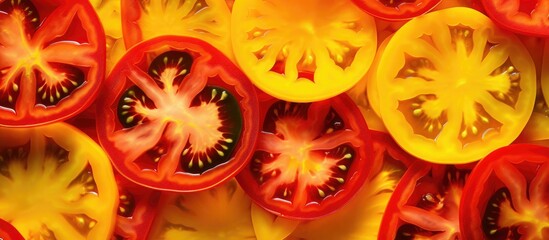 Sliced Tomatoes in Yellow and Red