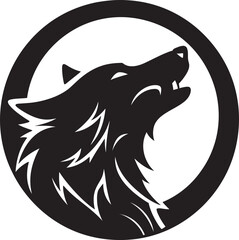 MoonshadowHowl Hand Drawn Symbol for Lunar Wolf Icon MidnightMelody Vector Black Logo Design for Moonlit Wolf