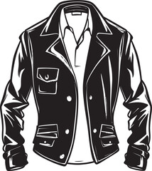 StreetSavvy Vector Logo Design for Chic Outerwear NoirTrend Black Emblem of Modern Jacket