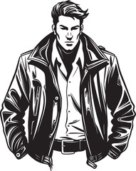 StreetSmart Vector Logo Design for Trendy Jacket NoirTrend Black Emblem of Sleek Outerwear