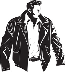 FashionFusion Hand Drawn Symbol for Sleek Outerwear UrbanElegance Vector Black Logo Design for Trendsetting Jacket