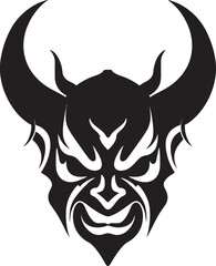 Yokai Yurei Vector Black Logo Design for Ghostly Demon Noh Nightmare Iconic Emblem of Japanese Horror