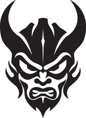 NohNemesis Vector Logo Design for Terrifying Mask YokaiYore Black Emblem of Ancient Japanese Evil