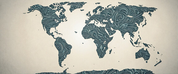 abstract graphic of continents