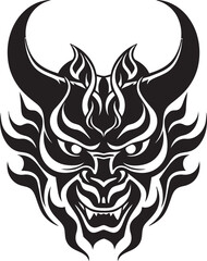 OniObscura Iconic Emblem of Mysterious Evil YokaiYore Hand Drawn Symbol for Ancient Demon