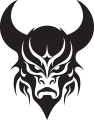 OniOmen Vector Black Logo Design for Malevolent Mask YureiYokai Iconic Emblem of Haunting Spirit