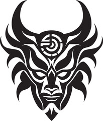 HauntingOni Vector Black Logo Design for Malevolent Oni YokaiYore Iconic Emblem of Eerie Demon