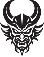 YokaiYore Iconic Emblem of Malevolent Spirit SamuraiSinister Hand Drawn Symbol for Terrifying Demon