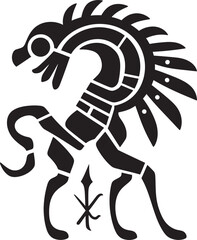 Kokopellis Quest Hand Drawn Symbol of Kokopelli in Black Tribal Tapestry Black Logo Design of Kokopelli Icon