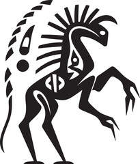 Desert Dreams Hand Drawn Kokopelli Symbol in Black Vector Kokopellis Journey Black Logo Design of Tribal Art Icon