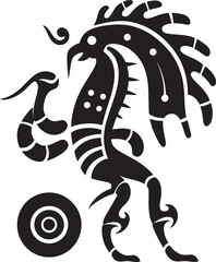 Kokopelli Rhythms Vector Emblem of Kokopelli in Black Tribal Tunes Hand Drawn Kokopelli Symbol in Black Vector