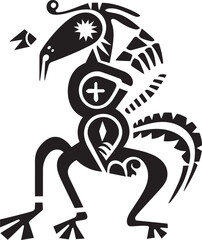 Kokopellis Quest Hand Drawn Symbol of Kokopelli in Black Tribal Tapestry Black Logo Design of Kokopelli Icon