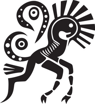 Tribal Legends Hand Drawn Kokopelli Symbol in Black Vector Kokopellis Call Black Logo Design of Tribal Art Icon