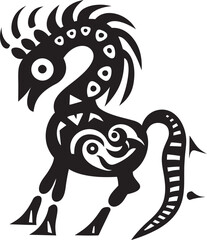 Kokopellis Song Vector Emblem of Kokopelli in Black Desert Ditties Hand Drawn Kokopelli Symbol in Black Vector