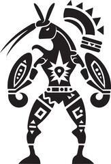 Fototapeta na wymiar Tribal Serenity Black Logo Design of Kokopelli Icon Kokopellis Anthem Vector Emblem of Kokopelli in Black