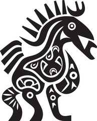 Desert Dreams Hand Drawn Kokopelli Symbol in Black Vector Kokopellis Journey Black Logo Design of Tribal Art Icon