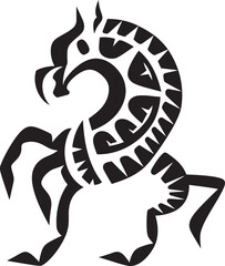 Tribal Tunes Hand Drawn Kokopelli Symbol in Black Vector Kokopelli Chronicles Black Logo Design of Tribal Art Icon