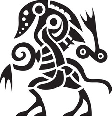 Spirit of the Southwest Vector Kokopelli Emblem in Black Kokopellis Melody Hand Drawn Symbol of Kokopelli in Black