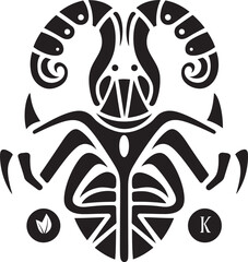 Southwest Saga Vector Kokopelli Emblem in Black Tribal Legends Hand Drawn Kokopelli Symbol in Black Vector