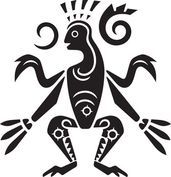 Southwest Serenade Hand Drawn Kokopelli Symbol in Black Kokopellis Journey Tribal Art Black Logo Design Icon