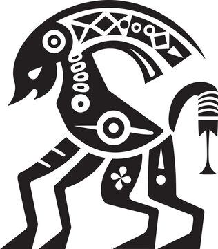 Kokopellis Journey Tribal Art Black Logo Design Icon Spirit of the Mesa Vector Kokopelli Emblem in Black