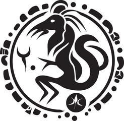 Mesa Musician Hand Drawn Kokopelli Symbol in Black Vector Kokopellis Song Tribal Art Logo in Black Vector