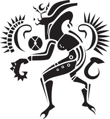 Kokopellis Serenade Black Logo Design of Tribal Art Icon Southwest Spirit Vector Kokopelli Emblem in Black