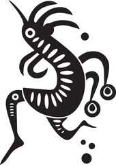 Kokopellis Song Tribal Art Logo in Black Vector Desert Drummer Black Kokopelli Emblem Design