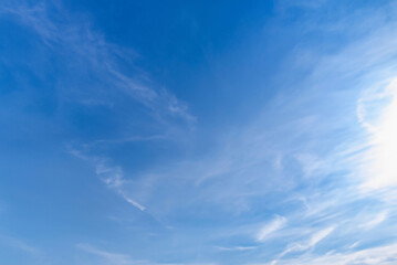 Naklejka na ściany i meble Tranquil Blue Sky, Close Up of Fluffy White Clouds Pattern.