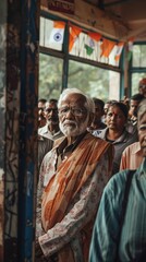 Naklejka premium the fervor of an election in India citizens cast their votes in a celebration of democracy Against a backdrop the promise of a new Prime Minister emerges embodying the power of the peoples voice